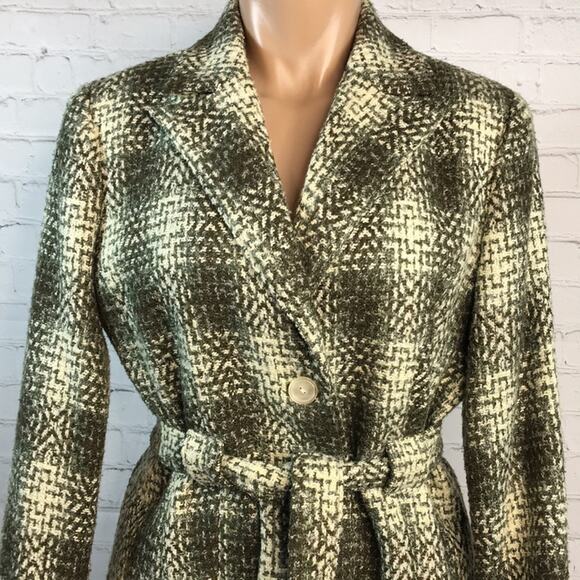 Signature by Larry Levine Green Tweed Plaid Blazer / Jacket Women's Size 10 - Picture 3 of 10